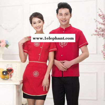 酒店工作服夏装 女短袖服务员工作服 快餐厅服装饭店工作服酒店制服图3