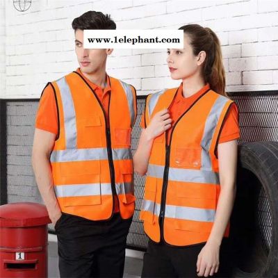 中织厂家批发多口袋反光背心反光马甲 防护服反光背心安全服 马甲定制图2