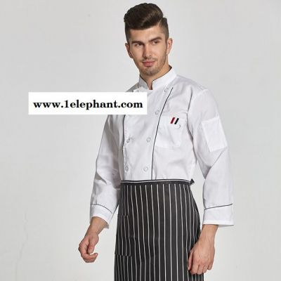 厨师服长袖酒店男后厨服装 餐厅厨房厨师工作服秋冬 制服可绣logo图4