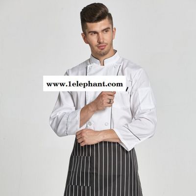 厨师服长袖酒店男后厨服装 餐厅厨房厨师工作服秋冬 制服可绣logo图3
