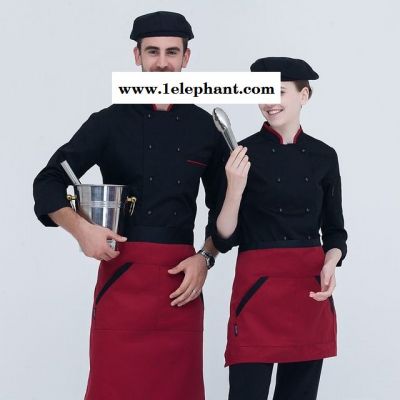 厨师工作服长袖秋冬款男女 西餐厅厨房后厨工服图3
