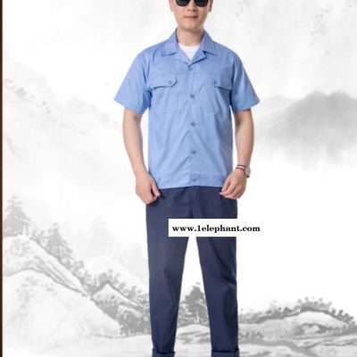 东莞凤岗厂家直销：夏装工作服，工装制服，厂服，夹克，短袖工作服，全棉细斜纹图2
