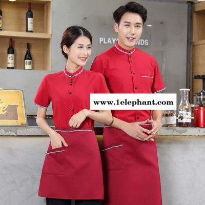 酒店服务员夏装女 中西餐厅工作服 短袖 饭店快餐火锅奶茶店 衬衣男图3