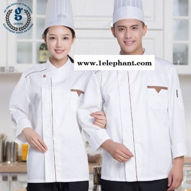 咖啡厅 小吃厨师工作服 长袖秋酒店 厨衣餐饮后厨房人员工作服厨师服