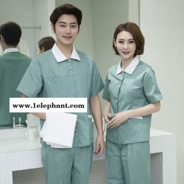 酒店物业保洁工作服套装 女清洁工服装 夏季阿姨保洁服短袖大码制服