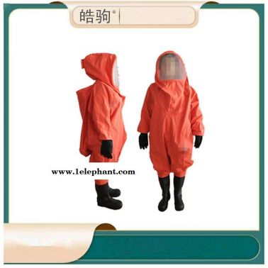 内置空呼重型防化服上海皓驹HJF0102PVC连体全封闭防护服阻燃酸碱一级化学防护服XF770-2008消防员化学防护服