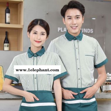 服务员工作服 短袖夏季女酒店 餐厅咖啡店串串香饭店服务员工作服男