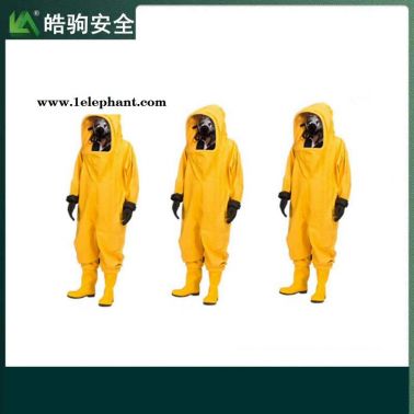 丁基胶材质连体防护服上海皓驹HJF0102内置空呼重型全封闭防护服重型防化服一级化学防护服XF770-2008消防员化学