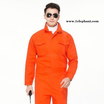 长袖 连体工作服套 装耐磨男春秋车间厂服汽修工衣服工装 纯棉劳保服工装连体裤男ins潮韩版工装服套装长袖嘻哈帅气ulzz图2