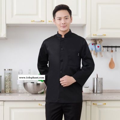 酒店厨师服长袖春秋装加餐饮后厨师肥加大工作服短袖厨房衣服厨师工作服 白色定制印LOGO 后厨房工衣西餐厅制服中式厨师服图2
