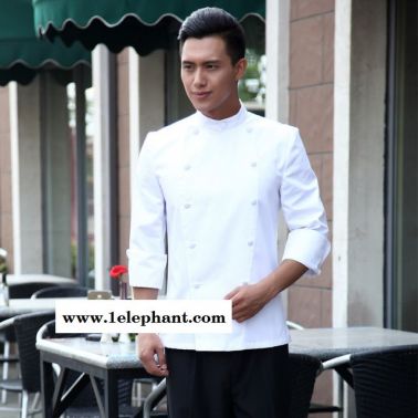 十二道锋味 厨师服长袖秋装 酒店厨师工作服 秋冬装工衣工装
