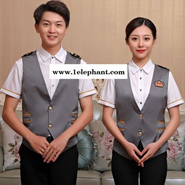 KTV员工工衣夜场制服 餐饮工衣酒吧ktv服务员工作服 男女春夏装马甲