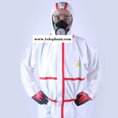 皓驹一次性轻型连体防护服隔离服轻型防化服耐酸碱防油污化学工作服油罐清理转运化学防护服