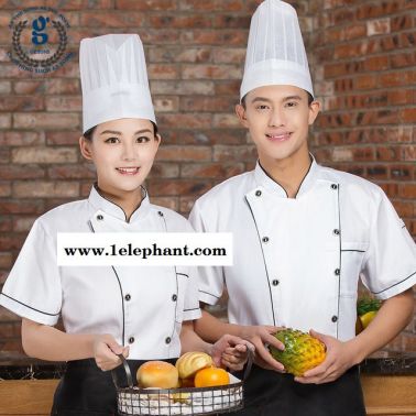 厨师工作服 短袖餐厅 酒店厨师服 男女制服学校食堂厨房饭店后厨厨师