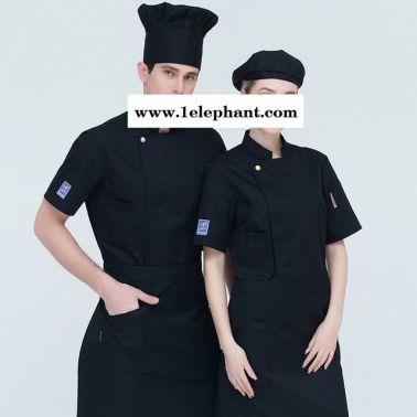 火锅店厨师 工作服短袖 夏季酒店西餐饭店烘焙厨房后厨厨师服男透气