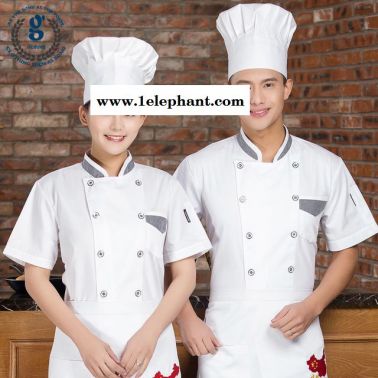 厨师工作服 短袖西餐厅 厨房衣服 酒店饭店火锅店后厨餐饮制服厨师服