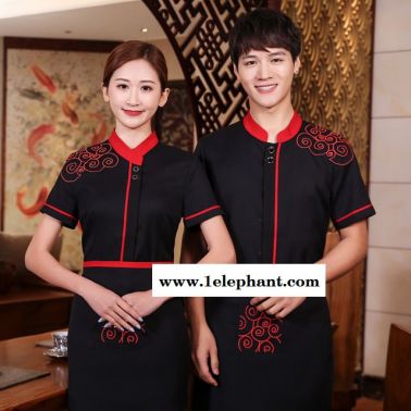 酒店服务员工作服 女夏装饭店餐饮服务员短袖餐厅火锅店农家乐服装