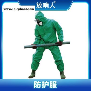 霍尼韦尔  绿色带衬防化服 PVC防化服 N71254110 耐酸碱防化服