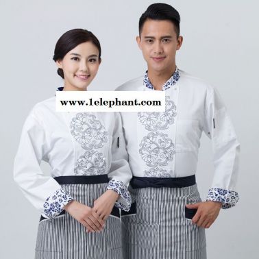 厨师长工作制服长袖 酒店饭店厨师服 蛋糕房厨房男女工作服秋冬装