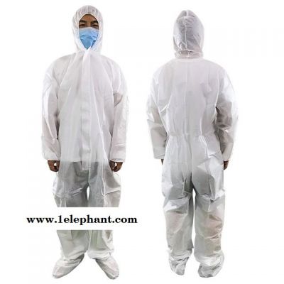 一次性防护服无纺布连体服无尘服喷漆防疫洁净养猪蓝色蓝色工作服图4