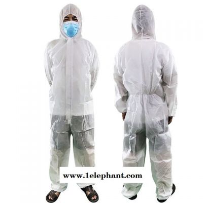 一次性防护服无纺布连体服无尘服喷漆防疫洁净养猪蓝色蓝色工作服图2