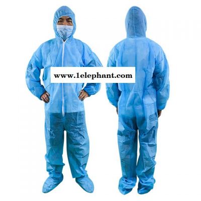 一次性防护服无纺布连体服无尘服喷漆防疫洁净养猪蓝色蓝色工作服图5