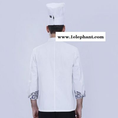 厨师服长袖 秋冬装西餐厅 餐饮后厨房饭店食堂工作服加大加肥图5