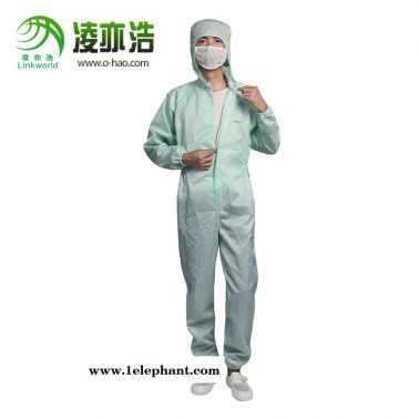 深圳龙华凌亦浩防静电服厂家直销防静电连帽连体服防尘洁净工作服