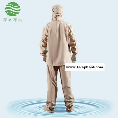 防静电分体服连帽连鞋套 涤棉 耐高温洁净内服 百级无尘服 新能源汽车厂防尘服 净尚净美