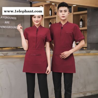 服务员工作服短袖 酒店餐厅火锅店餐饮西餐厅服务员 工作服 短袖夏装