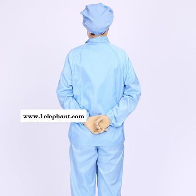无尘服 洁净服 防静电服 蓝色条纹翻领防尘服 电子厂制药厂食品厂生物工程无尘生产车间分体服 苏州净尚净美 生产厂家图2