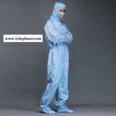 防静电条纹连体服四连体GMP工作服  不缩水不掉色 生物制药防尘服药厂百级无尘服  净尚净美