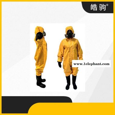 皓驹HJF0101半封闭连体带帽带靴子手套轻型防护服B级液密型防护服 半封闭防化服