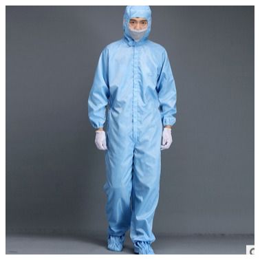 防静电四连体 GMP工作服  条纹连体生物防尘服百级无尘服