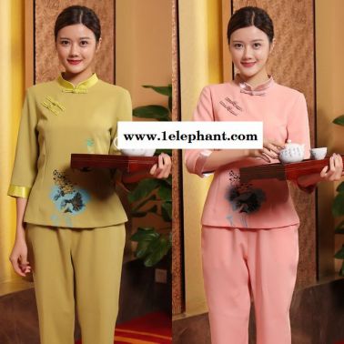 美容师工作服 裤装长袖 新款养生馆技师服秋冬装 美容院美容服套装