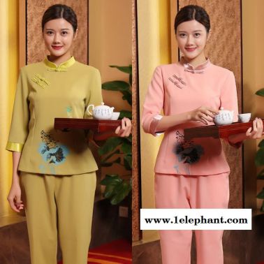 美容师工作服裤装长袖 新款养生馆技师服 秋冬装 美容院美容服套装
