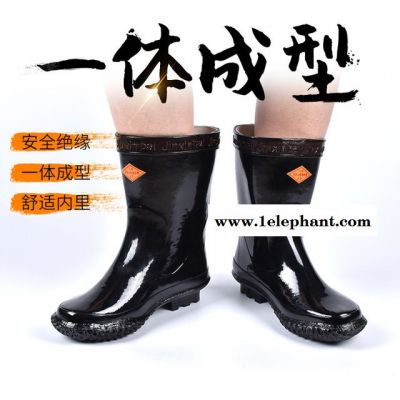 天津双安牌,10kv20kv电工高压绝缘靴,35kv高筒橡胶绝缘雨鞋,中筒靴子,电工靴,足部防护靴图3