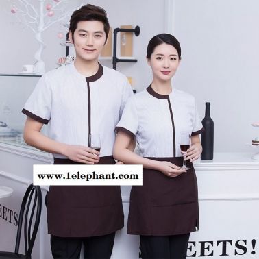 酒店工服秋冬装女 快餐店咖啡西餐厅服务员餐饮工作服火锅店短袖