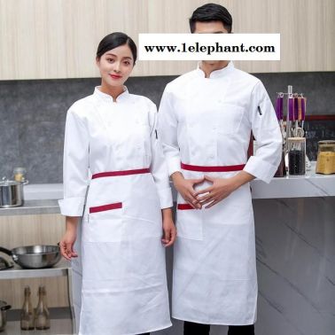 厨师服长袖棉秋冬装 西点蛋糕烘焙男女中西餐厅 酒店厨师工作服