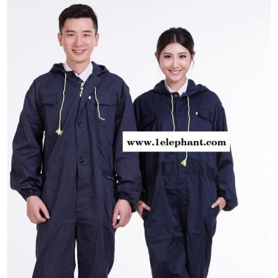 带帽连体工作服定做，长袖连体工装定做服，防尘防污喷漆服汽修服，定制绣字图3