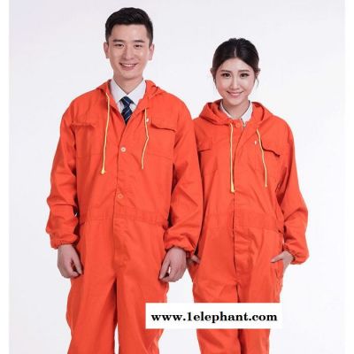 带帽连体工作服定做，长袖连体工装定做服，防尘防污喷漆服汽修服，定制绣字图4