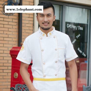 厨师服短袖 男女西餐厅餐饮茶楼烘焙蛋糕厨房火锅店 工作服 料理厨衣