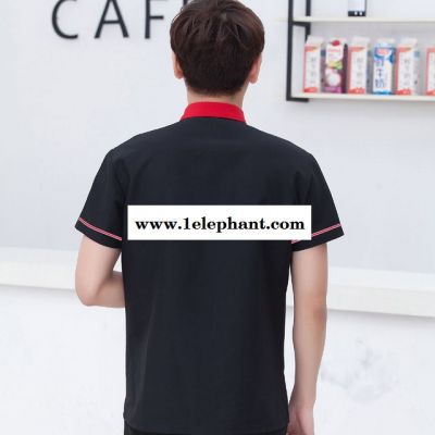 酒店西餐厅咖啡馆工作服 夏装快餐火锅店短袖 网咖酒吧服务员 服装女图5