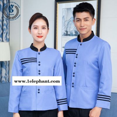 酒店保洁服 长袖工作服 家政小区物业保洁秋冬装客房PA服务员女加厚图2