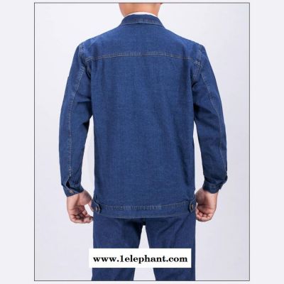 牛仔工作服定做套装,牛仔劳保服定做,阻燃电焊服工装定制套装,耐磨纯棉防烫舒适透气图4