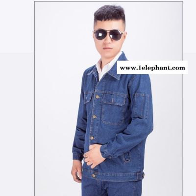 牛仔工作服定做套装,牛仔劳保服定做,阻燃电焊服工装定制套装,耐磨纯棉防烫舒适透气图3