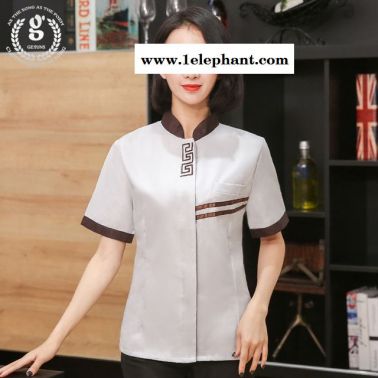 酒店客房保洁工作服 女夏季物业清洁工套装 薄款保洁服 短袖透气