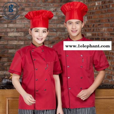 厨师工作服 男女短袖夏季 餐饮酒店西餐厅火锅店后厨饭店后勤厨师服图3