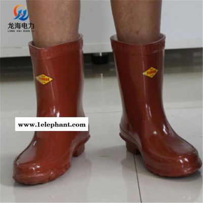 电工劳保绝缘鞋/砖红色高压绝缘靴厂家图2