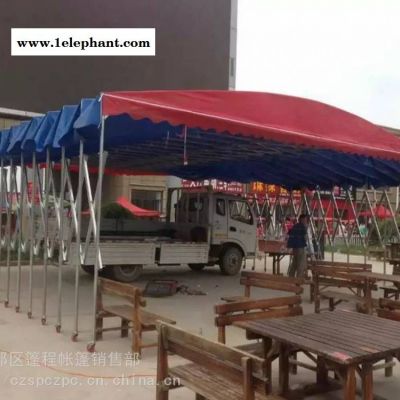 太原伸缩雨棚推拉蓬遮阳棚移动帐篷停车棚大排档帐篷图3